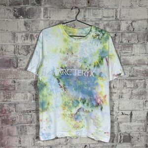 RARE Arcteryx Tie Dye Gorpcore Outdoor Hiking Hippie Logo T Shirt